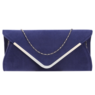 Women Clutch Wallet Bags For Party Wedding Soft Handbag Portable Thin Envelop Evening Purse for Bridal Dating-Blue