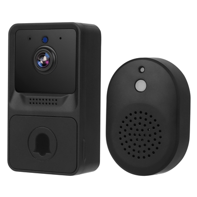 Smart wireless chime wifi doorbell security 2 way intercom visual bell chime night vision camera door bell-black