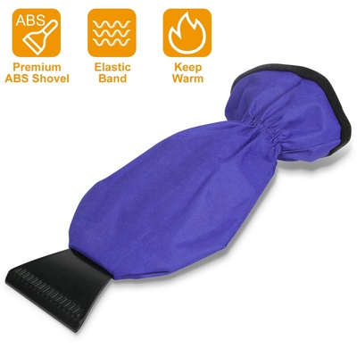 Ice scraper glove car windshield snow scraper remover glove lined of fleece winter ice scraper mitt keep warm