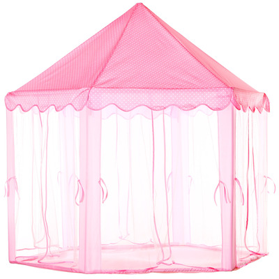 Kids play tents princess for girls princess castle children playhouse indoor outdoor use w/ carry case-pink