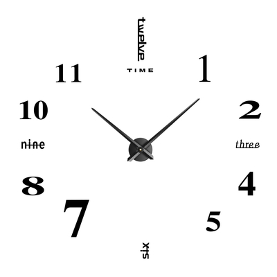 Diy wall clock 3d mirror surface sticker modern art wall clock home office decors big number watch-silver