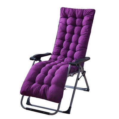 66.92x22.04in thickened chaise lounger cushion recliner rocking chair sofa mat deck chair cushion-purple