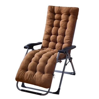 66.92x22.04in thickened chaise lounger cushion recliner rocking chair sofa mat deck chair cushion-coffee