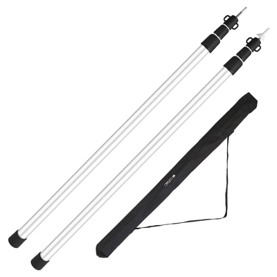 2pcs telescoping tarp poles portable aluminum awning poles 3-7.5ft adjustable telescopic tarp tent rods