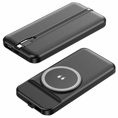 10k mah 22.5w magwireless power bank w/ pd fast charging & built-in type-c cables - 15w wireless charge