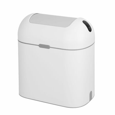 9l touchless motion sensor trash can with lid - perfect for kitchen, bathroom, bedroom, office-white-9l