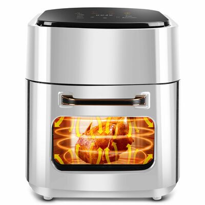 Newhome 15.8qt air fryer 1400w oilless cooker touch screen customized temp time visible window-white