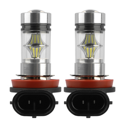 2pcs 1000lm 100w h8/h9/h11 led fog drl light bulb ip65 water-resistant 360? beam angle 6000k white