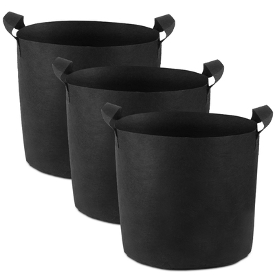 3 pack plant grow bags potato vegetable planter bags breathable planting fabric pots 7gallons-black