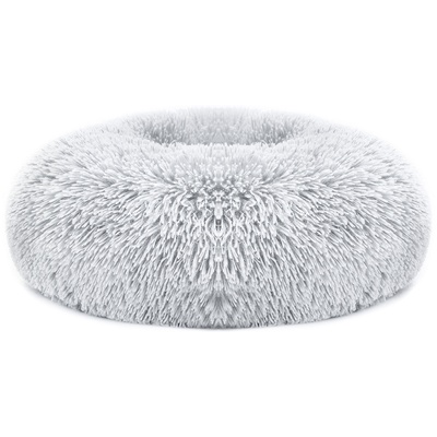 Pet Dog Bed Soft Warm Fleece Puppy Cat Bed Dog Cozy Nest Sofa Bed Cushion For S/M Dog-Gray