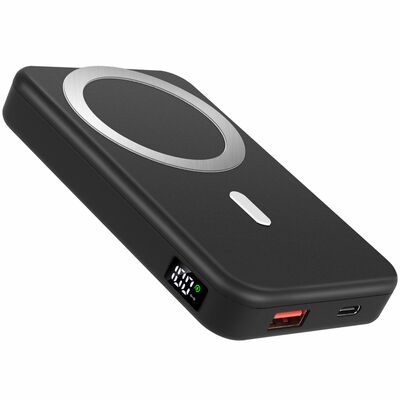 Magnetic Wireless Power Bank: 10000mAh, 22.5W Fast Charging for iPhone 12/13 Series-Black