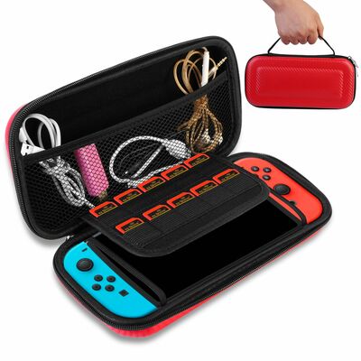 Portable carry case for nintendo switch console protective hard eva case shell pouch-red