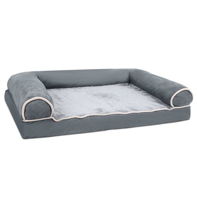 Dog Bed Pet Bed Sofa Dog Couch Pet Cushion Carpet Mattress with Washable and Removable Cover for Medium Large Dogs-Dark Gray