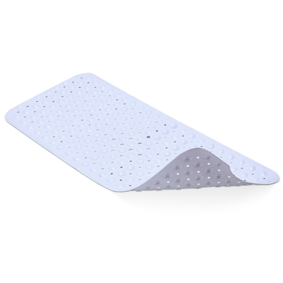 Bath tub mat non-slip shower mat bpa-free massage anti-bacterial with suction cups washable for bathroom kitchen pool-white