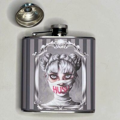 6 oz stainless steel flask 'hush' - Thumbnail 5