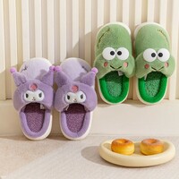 Kawaii Cartoon Kuromi Sanrio Plush Slippers - Thumbnail 2