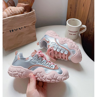 Chic Lace Up Chunky Hiking Sport Shoes - Thumbnail 3