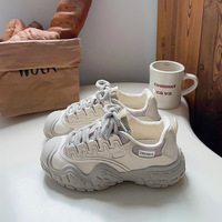 Chic Lace Up Chunky Hiking Sport Shoes - Thumbnail 5