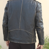 Crafted Leather Classic Mens Brown Shaded Leather Jacket Pure Lambskin Motorcycle Slim Fit Biker  - Thumbnail 2