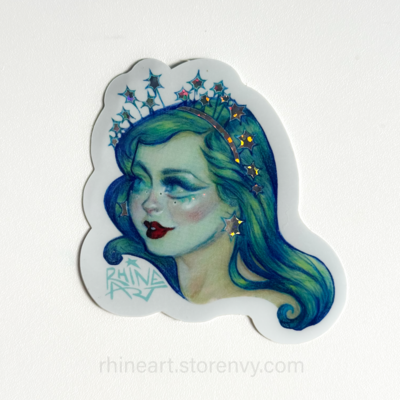 Cosmic mermaid glitter sticker