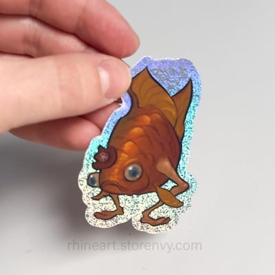 Cowboy fish glitter sticker