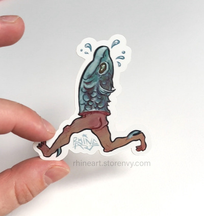 Nekkid Fish Booty Sticker