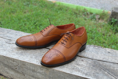 Crafted Leather Classic and Elegant Brown Leather Oxford Lace up Dress Formal Shoes
