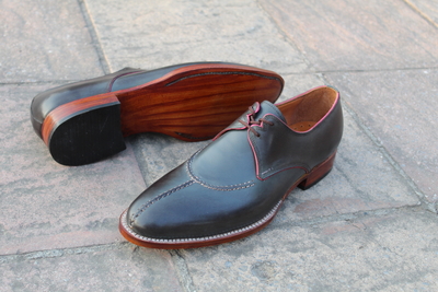 Crafted Leather Gray Stylish Split Toe Lace up Dress Shoes For Men