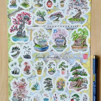 "Bonsai" A4 sticker sheet - Thumbnail 3