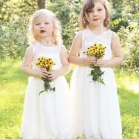Cute Flower Girl Dresses Jewel Neck Lace Girls Pageant Dress A Line Kids Birthday Gowns  First Communion Dress - Thumbnail 4