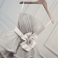 Gray Tiered Tulle Knee Length Prom Party Dress - Thumbnail 1