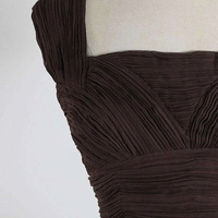 Brown Chiffon Short A-Line Prom Dress - Thumbnail 2