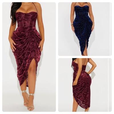 Velvet Dreams Midi Dress-TD