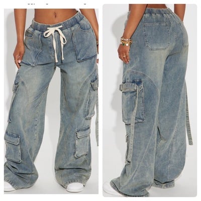 Cargo drawstring pants-td - Thumbnail 2