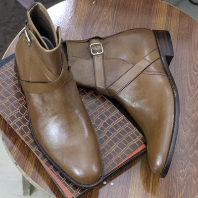 New handmade men's leather brown jodhpur boots