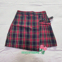 BELT GRID SUMMER SKIRT ALL MATCH VINTAGE  - Thumbnail 1