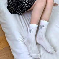 *Free Shipping*AESTHETIC RIBBON PRINT SOCKS  - Thumbnail 2