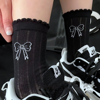 *Free Shipping*AESTHETIC RIBBON PRINT SOCKS  - Thumbnail 4