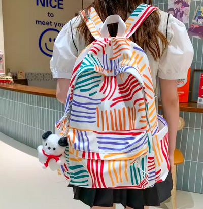 *Free Shipping*COLORED LINES BACKPACK