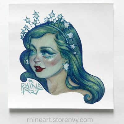 Cosmic mermaid postcard (4.25"x4.25") - Thumbnail 2