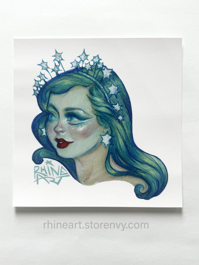 Cosmic Mermaid Postcard (4.25"x4.25")