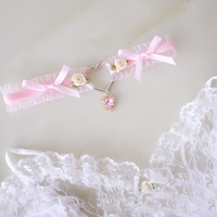 Hand made bow rose Vintage necklace collar underwear sexy accessories leg ring thigh band - Thumbnail 3
