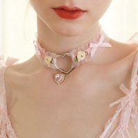Hand made bow rose Vintage necklace collar underwear sexy accessories leg ring thigh band - Thumbnail 6