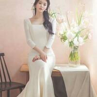 Mermaid Long Sleeve Vintage Stain Wedding Dresses - Thumbnail 3