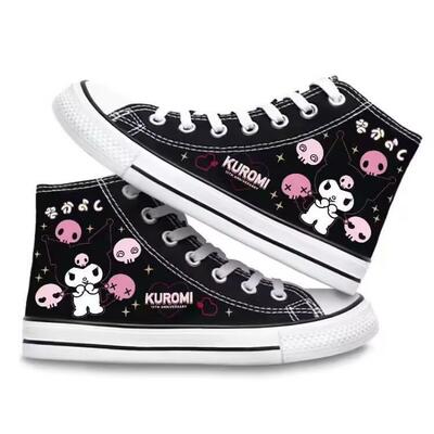 Gothic Cute Kuromi Skull High Top Canvas Sneakers