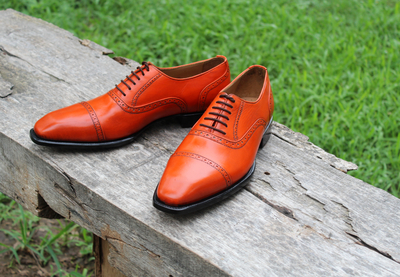Crafted Leather Classic Tan Leather Dress Shoes