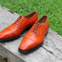 Crafted Leather Classic Tan Leather Dress Shoes - Thumbnail 2