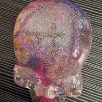 Clear sparkle resin skull - Thumbnail 6