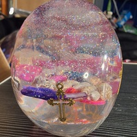 Clear sparkle resin skull - Thumbnail 7