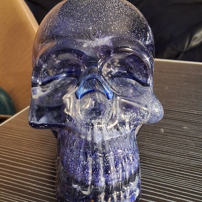 Purple resin skull